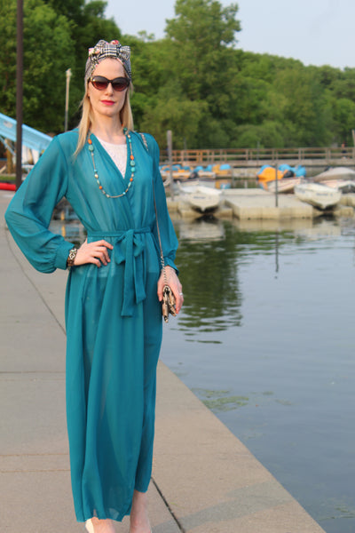 Teal blue summer dress – Amani's Fashion
